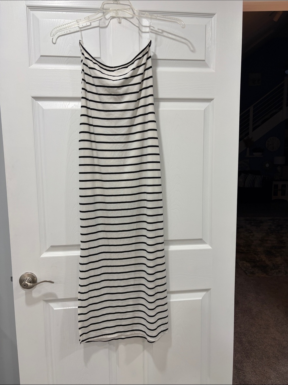 Striped Black and White Slip Dress